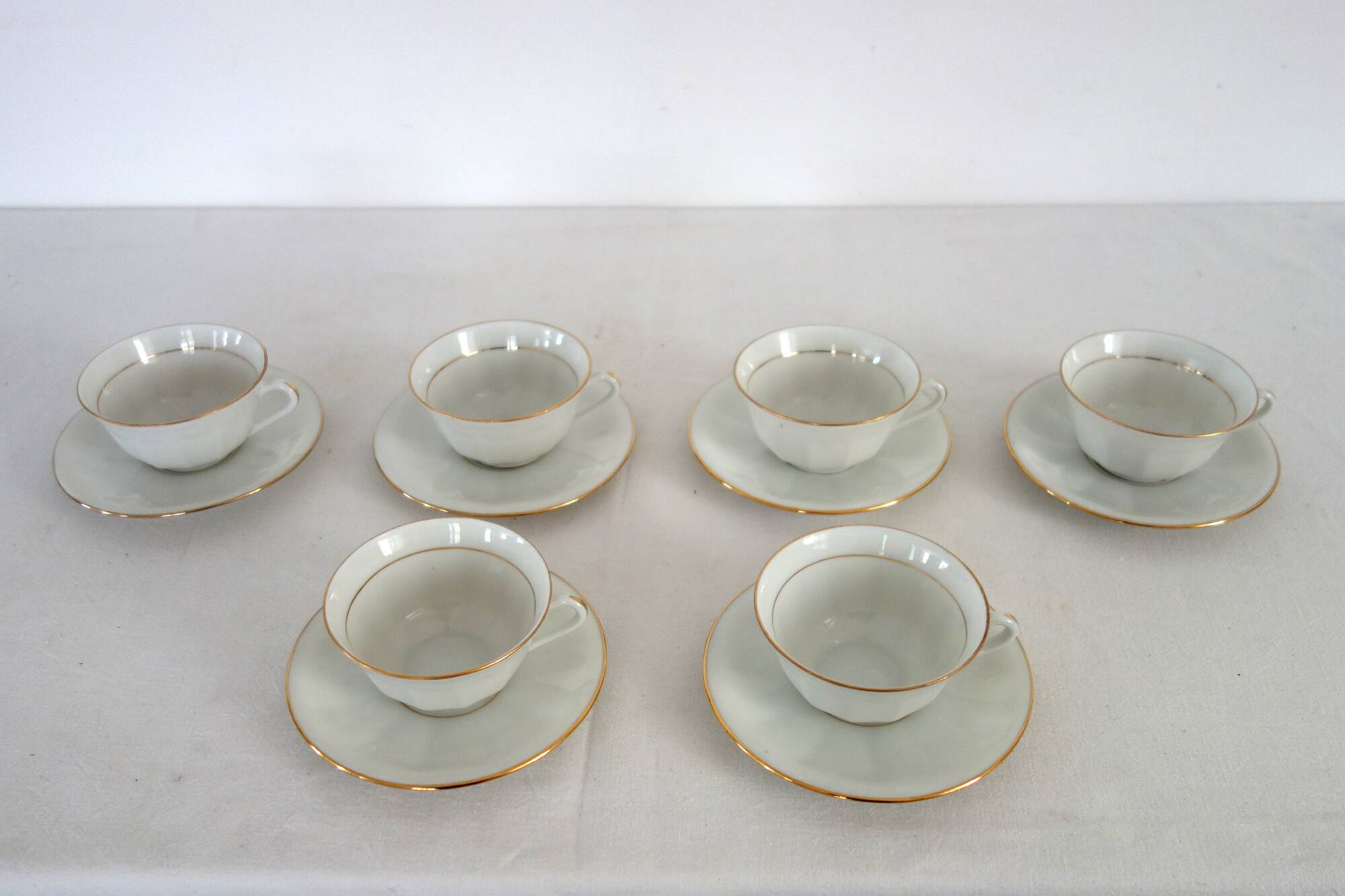 6 vintage M&S Berry Limoges coffee cups with saucers