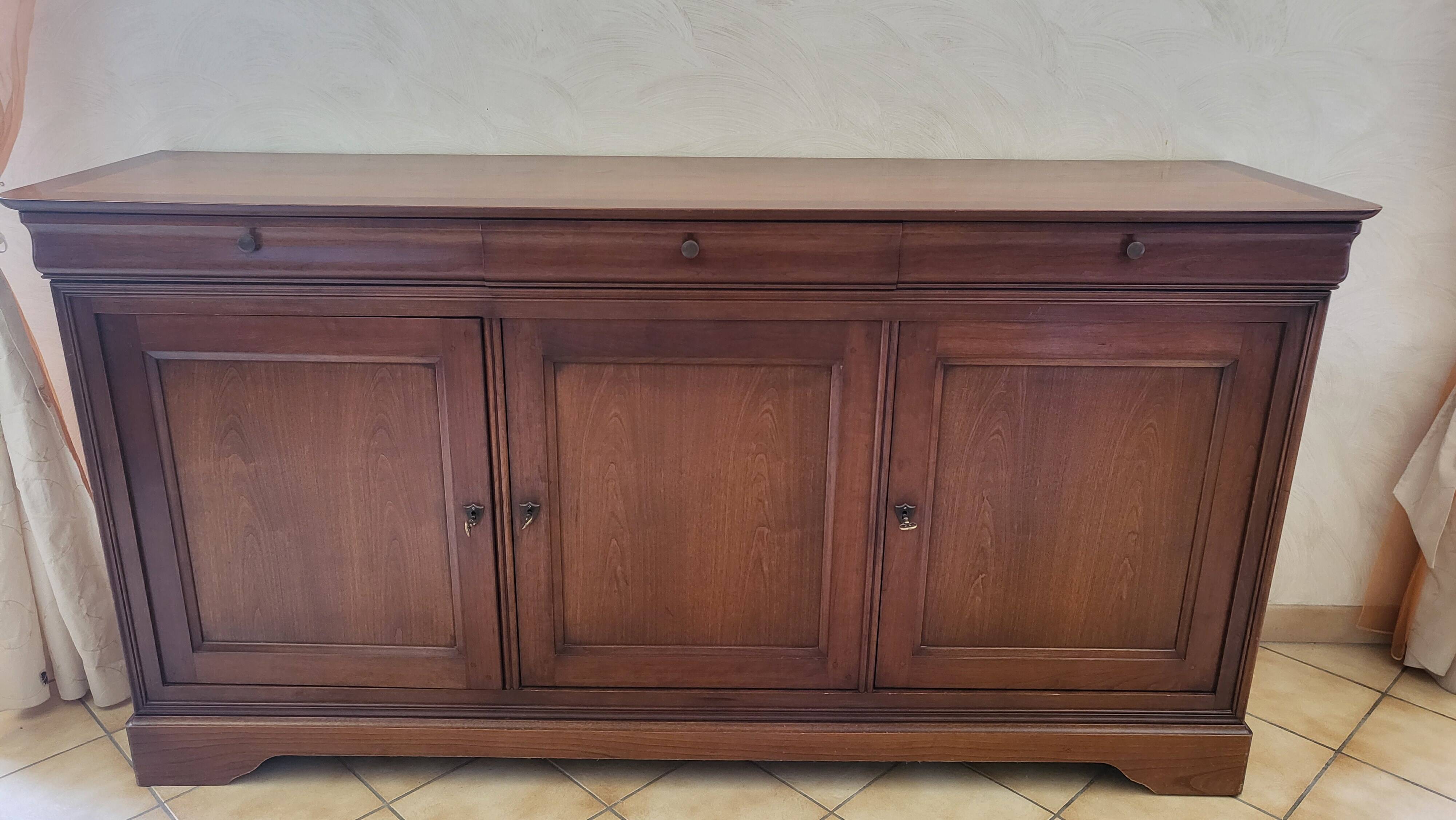 Meuble enfilade bois merisier