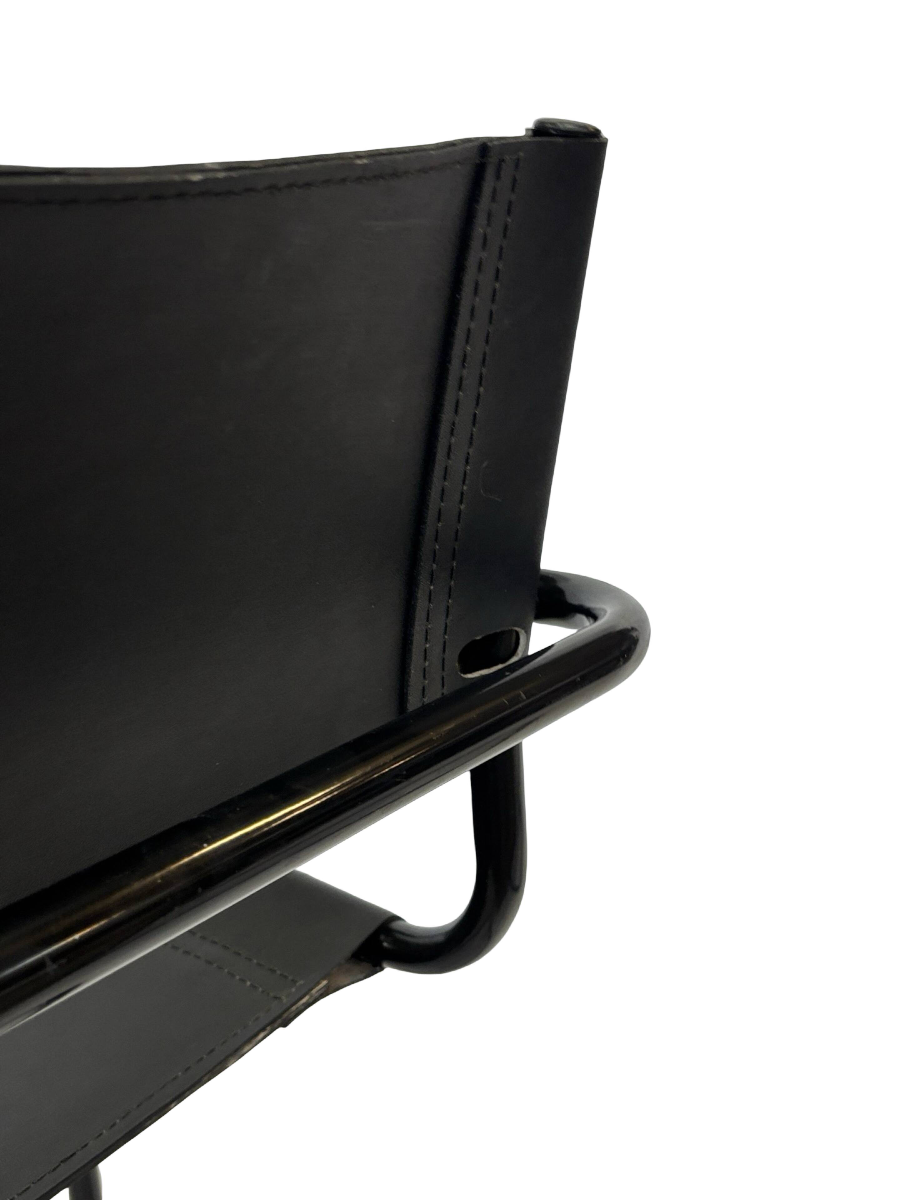 Set of 4 Bauhaus cantilever chairs in black imitation leather design