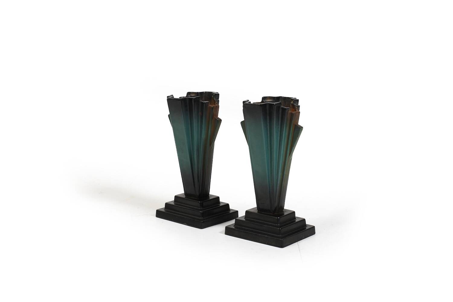Art Deco Danish Mortuary Vases  Enamelled Iron, 1920s