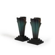 Vases mortuaires danois Art Déco en fer émaillé, années 1920