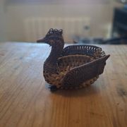 Small basket, vintage wicker basket in the shape of a swan.