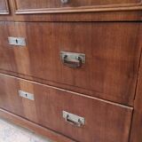 Old wooden chest of drawers plus veneer