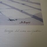 Giorgio Zuppini, Terrace by the Sea with Seagulls, Lithograph, 1970