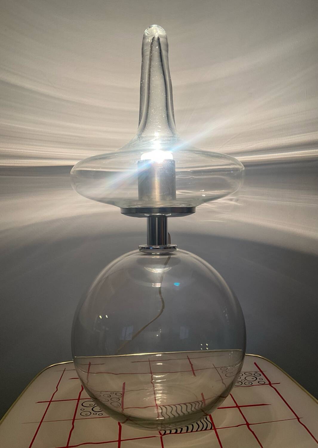 Vintage blown glass lamp from the 70s