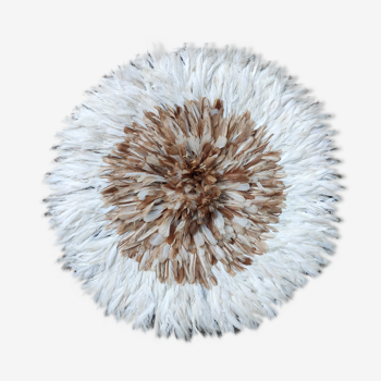 Juju hat naturel beige et blanc 80cm