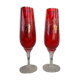 2 flutes champagne artisanat Murano décor pampres