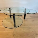 Glass coffee table and black base