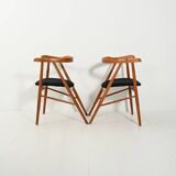 Pair of walnut dining chairs