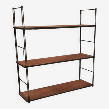 etagere 1960 vintage , string, bois et metal 60x58x17