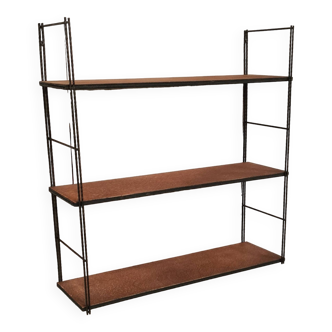 vintage 1960 shelf, string, wood and metal 60x58x17