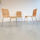 Set of three wicker chairs by Miki Astori
