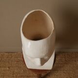 Vintage design vase 70s enamelled ceramic bust sculpture head face