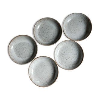 5 dessert plates in grey sandstone