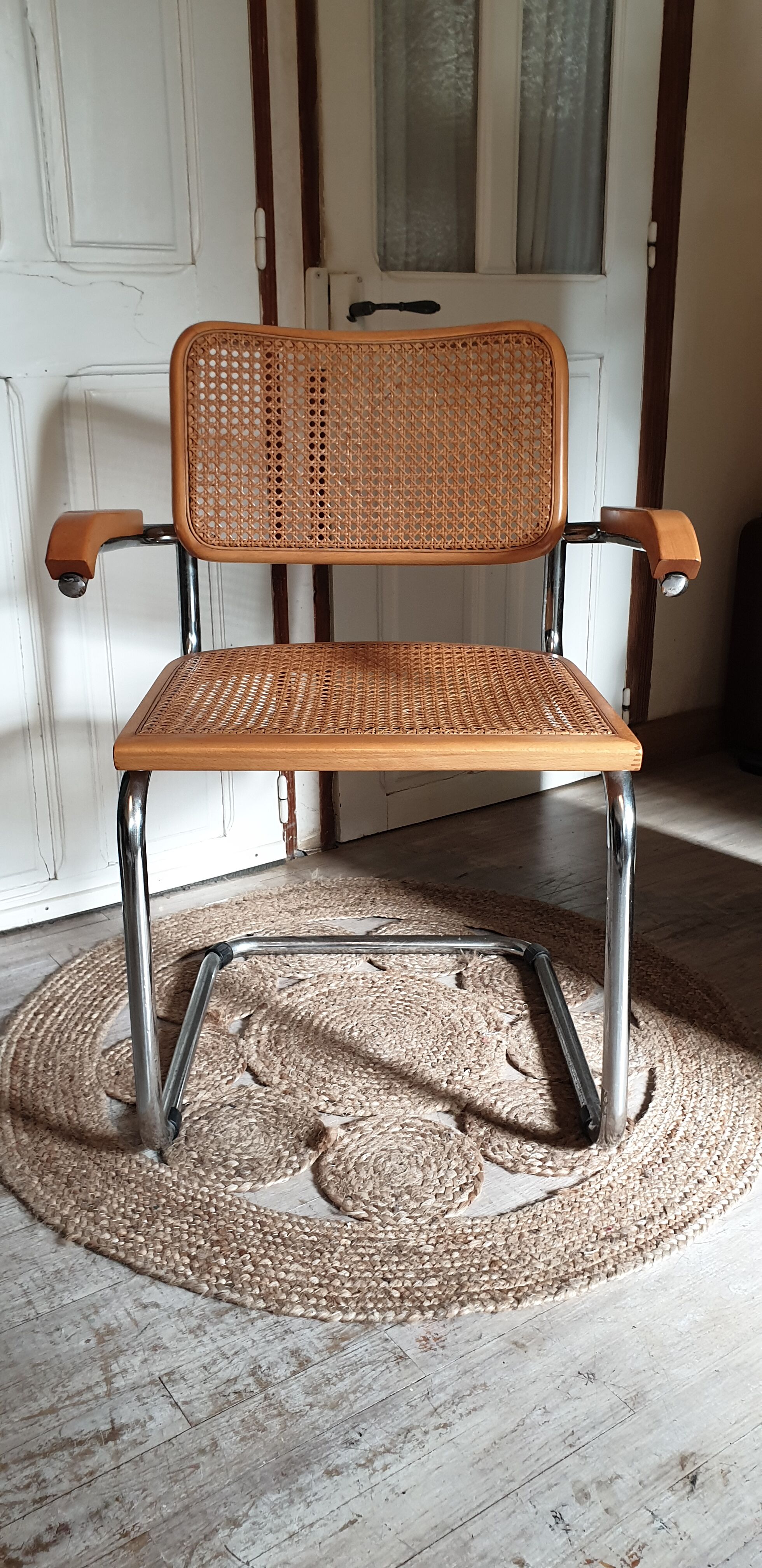 Chrome and cannage armchair Breuer