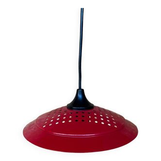 Red metal pendant light