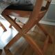 Set of 4 wood and leather chairs
