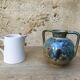Flame blue sandstone vase