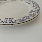 Duo d'assiettes en terre de fer Onnaing – décor bleu et rouge 19ème siècle