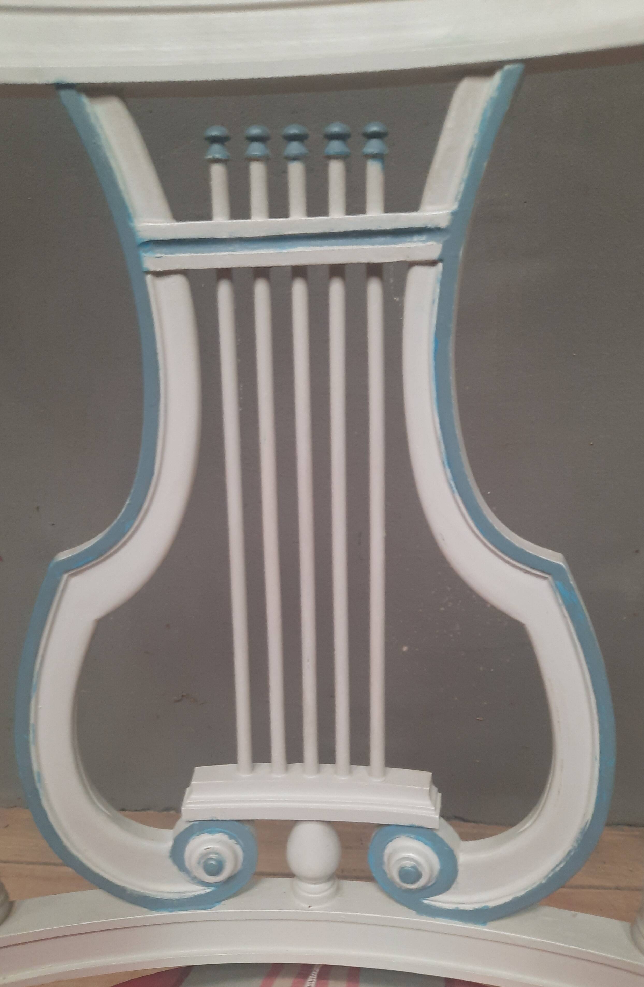 Louis XVI style lacquered chair with lyre back