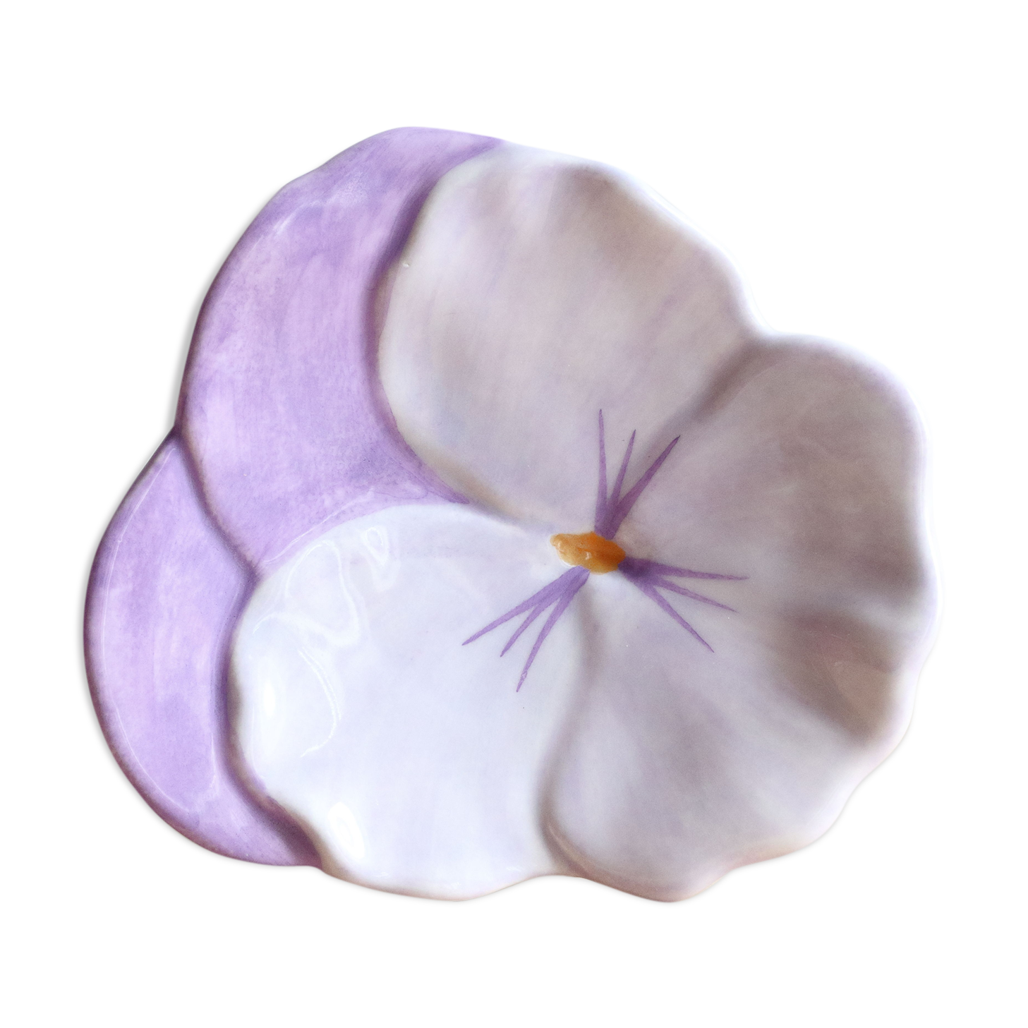 Assiette des années 50 forme fleur par Ernestine Salerno