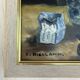 Vintage still life with flowers and pipes – Oil on canvas signed C. Riella