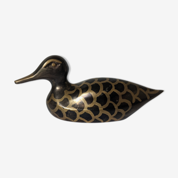 golden and brown brass duck - H: 6cm
