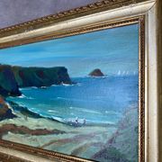 Marine painting by Désiré-Lucas, early 20th century, oil on canvas.