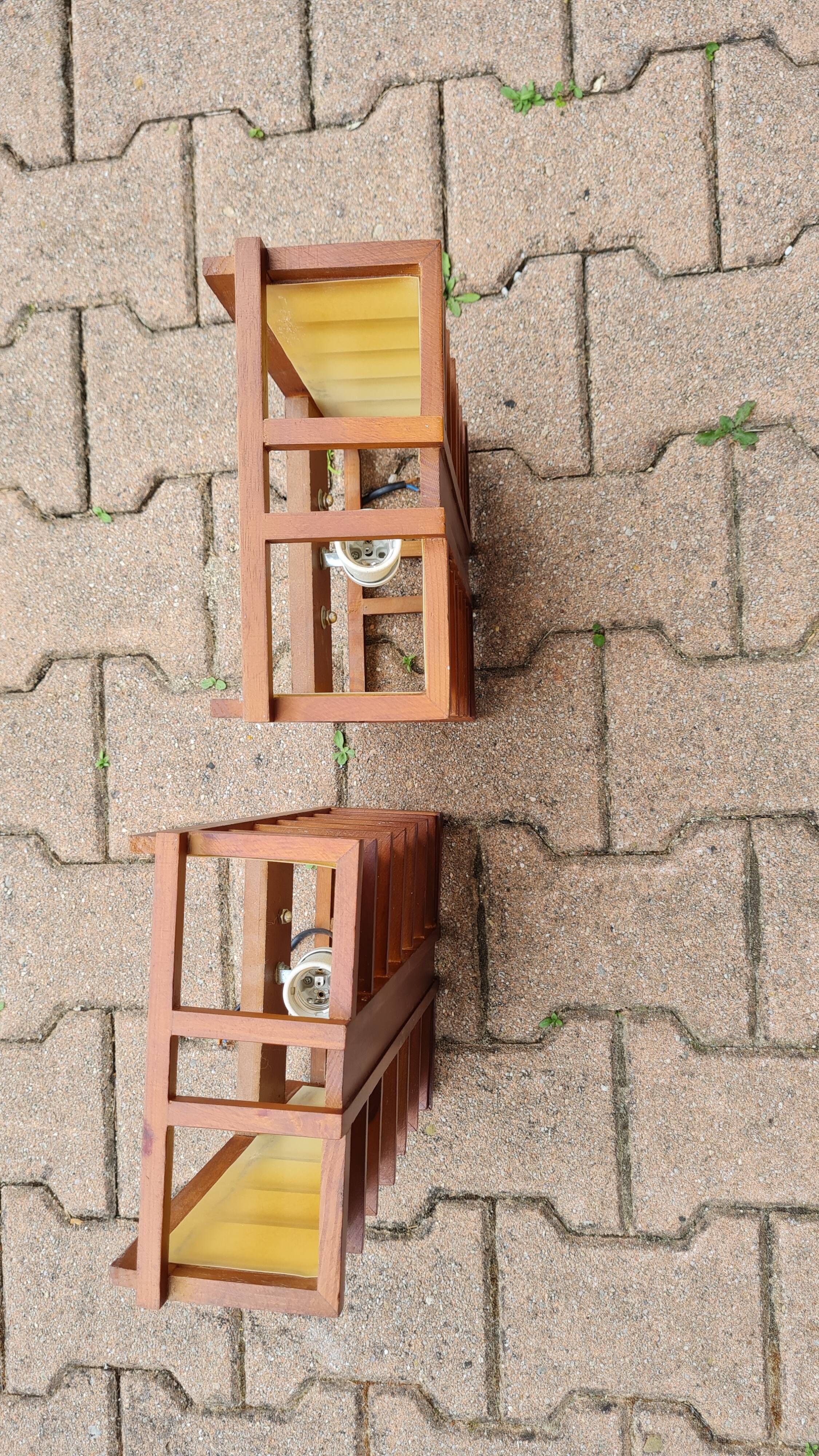 Vintage Asian style wooden wall lamp sold individually