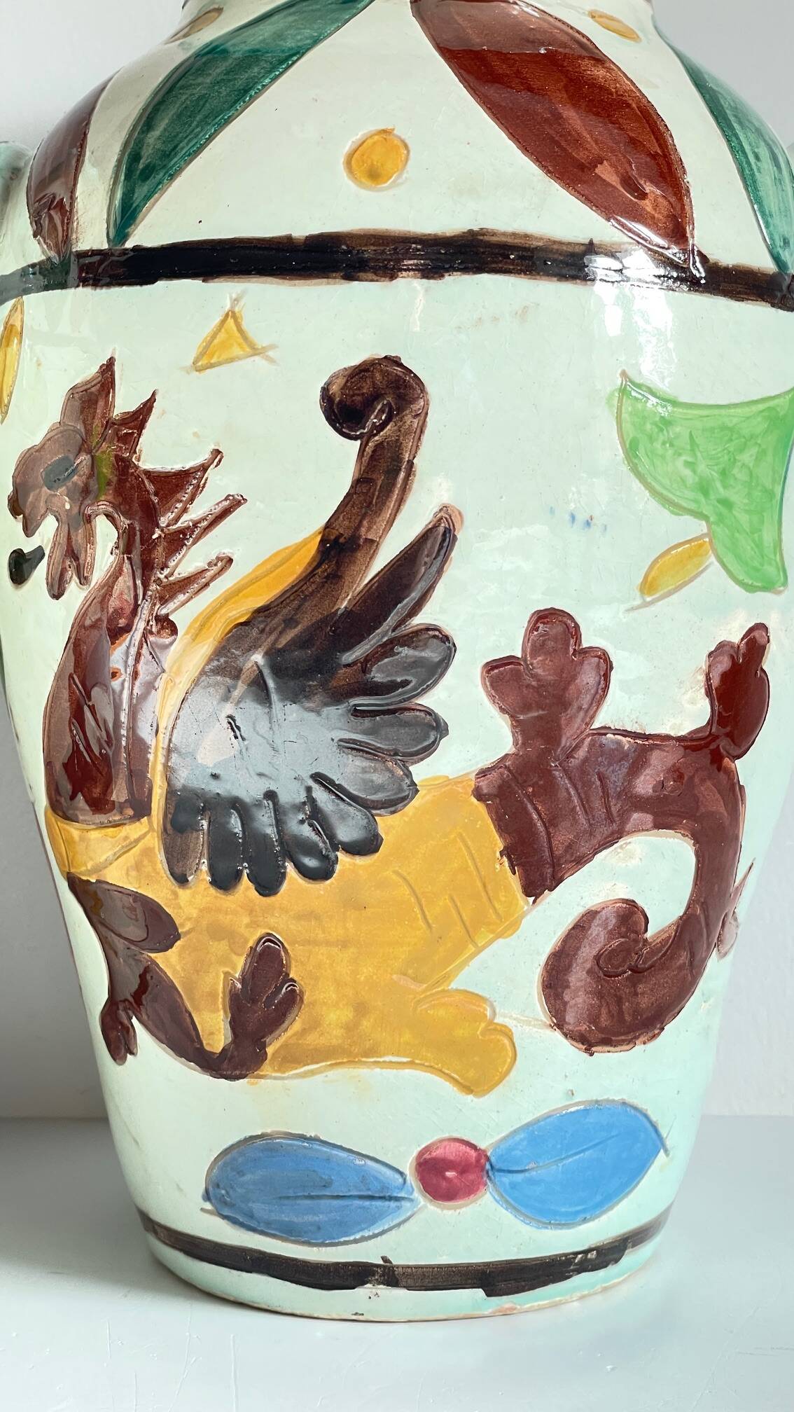 Vases vintage italy motif dragon
