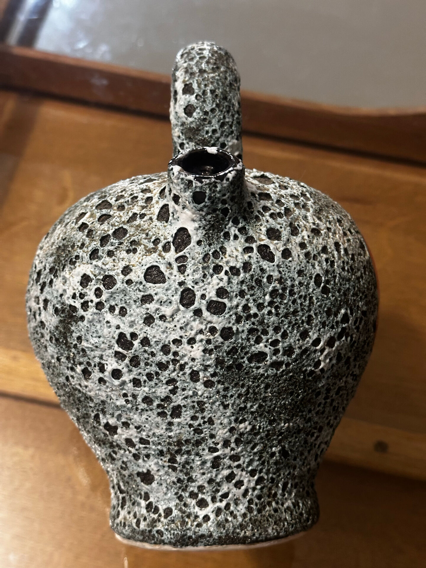 Mediterranean in glazed lava ceramic, France, 1970s.