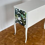 Gustavian commode with wallpaper from Christian Lacroix, 1950s