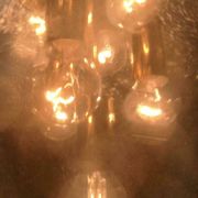 Large glass and brass planet ball pendant lamp from the mid-century German space age, 1960s.