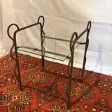 Iron and glass coffee table