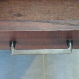 Louis XVI style console table in oak and leather