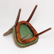 Vintage olive green heart-shaped velvet armchair, Europe, 1960s