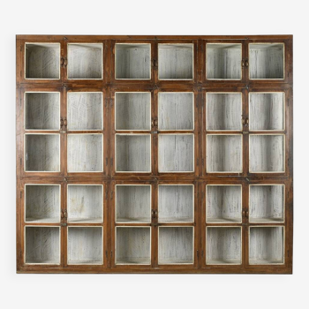 Large display case in old patinated teak