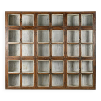 Large display case in old patinated teak