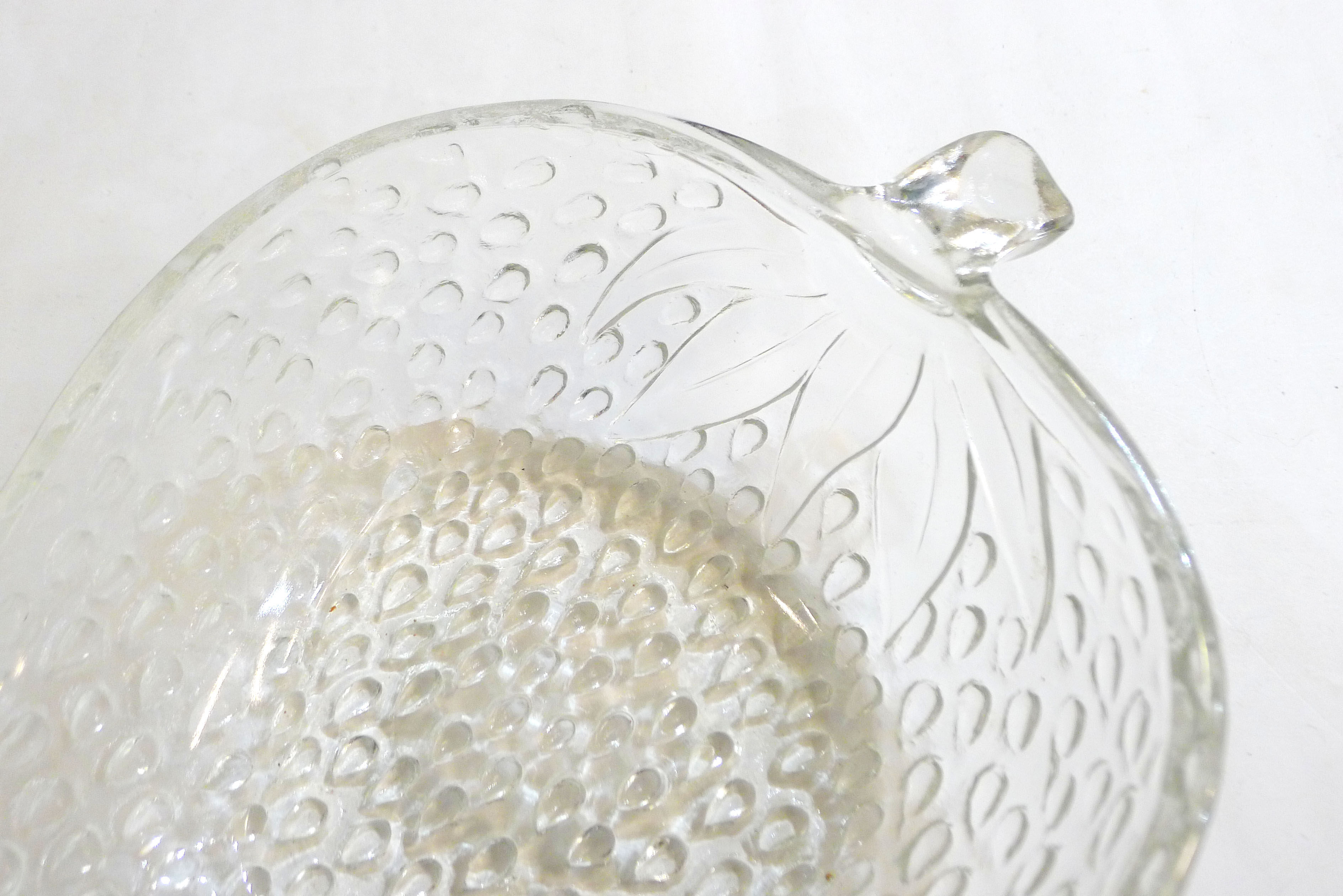 Strawberry salad in colorless glass