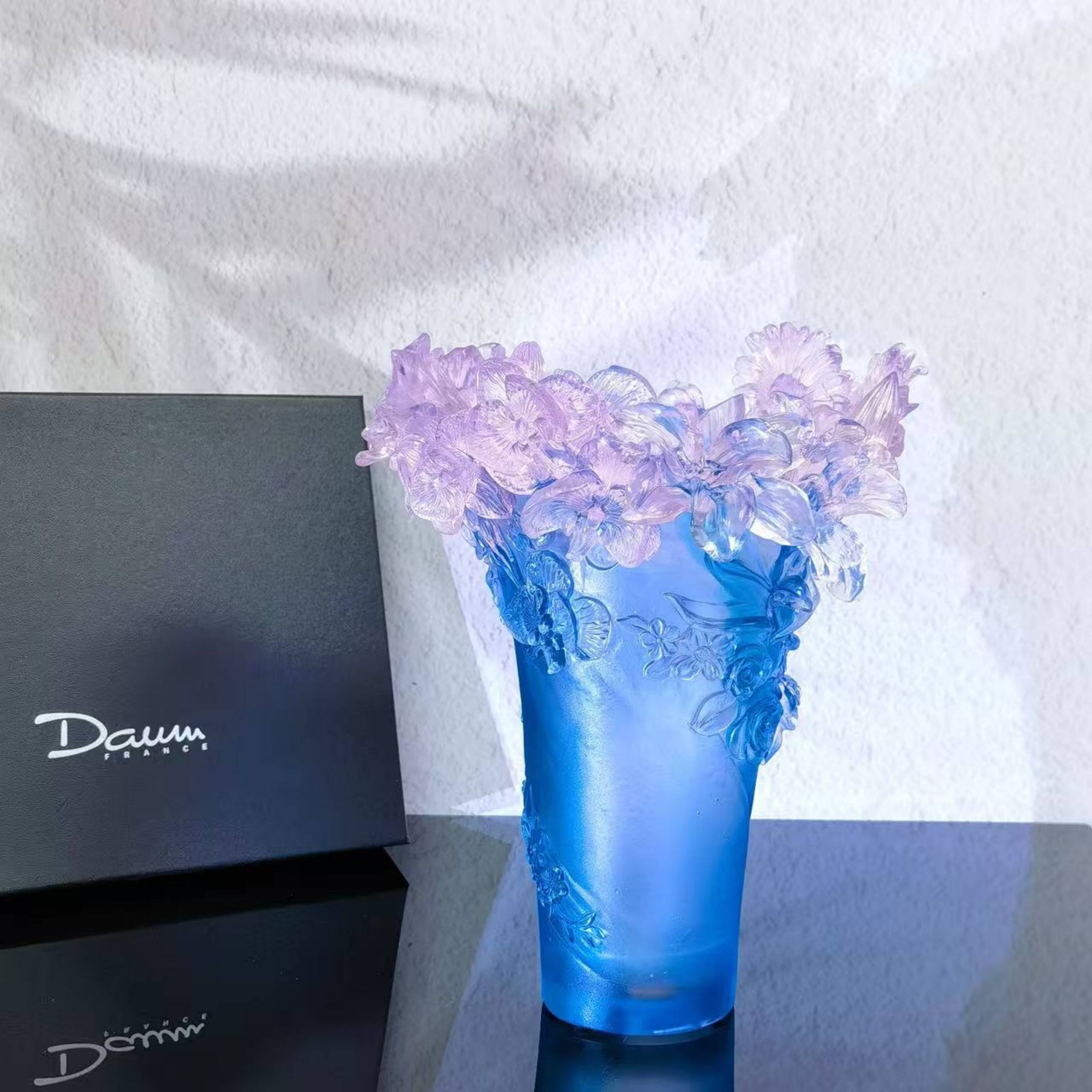 "Sweet Garden" vase, H 28 cm by Daum
