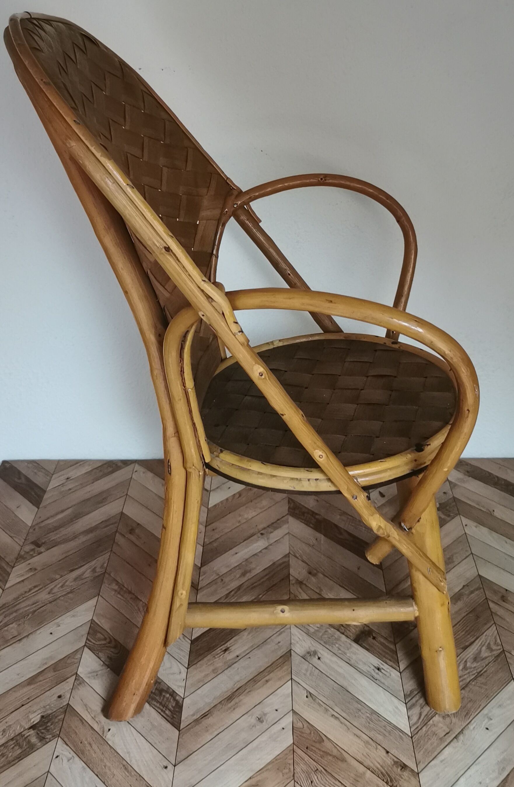 Vintage chestnut wood child chair