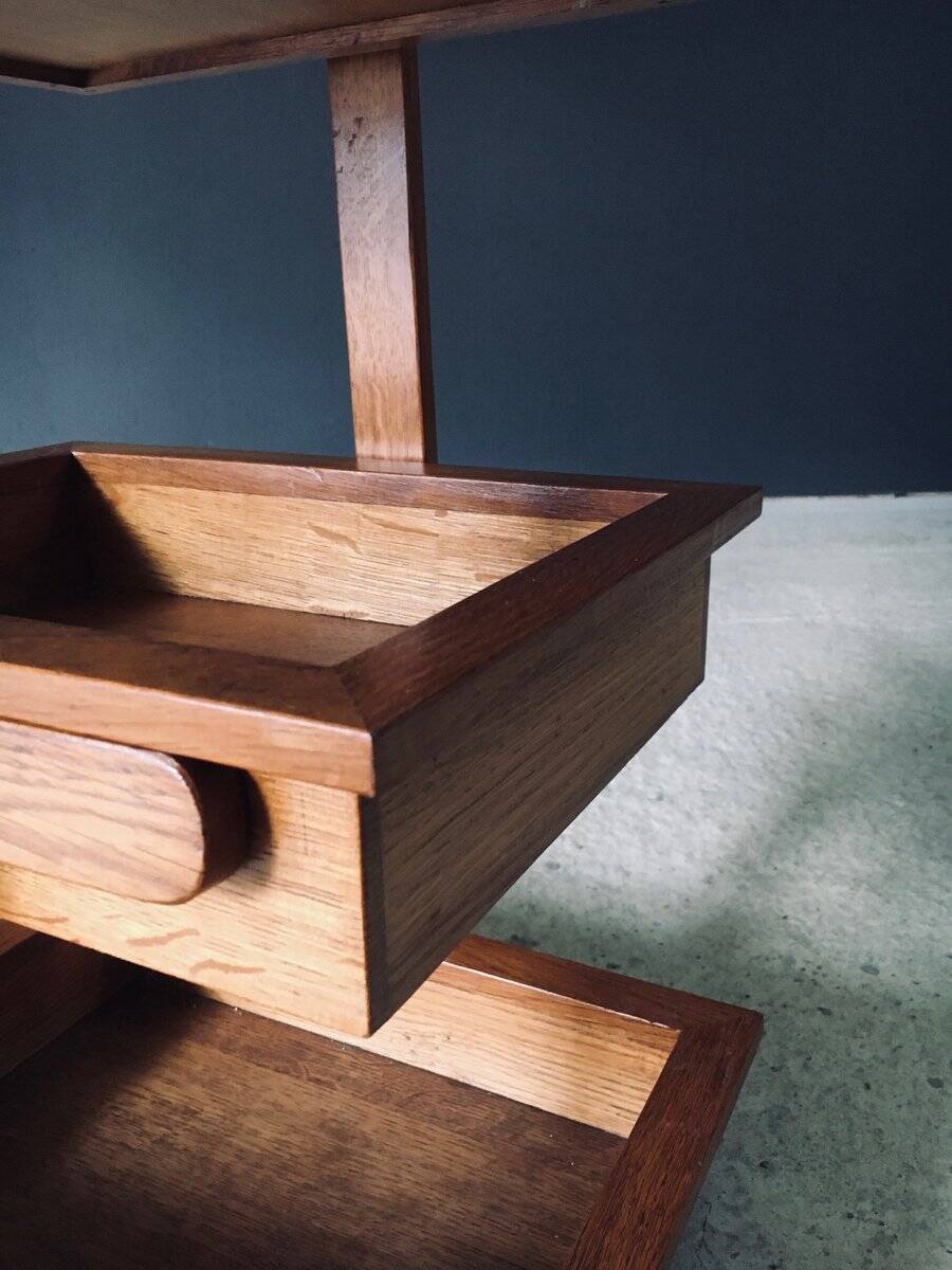 Mid-Century Oak Magazine Holder, Belgium, 1950s