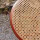 3 wooden bar stools with caning