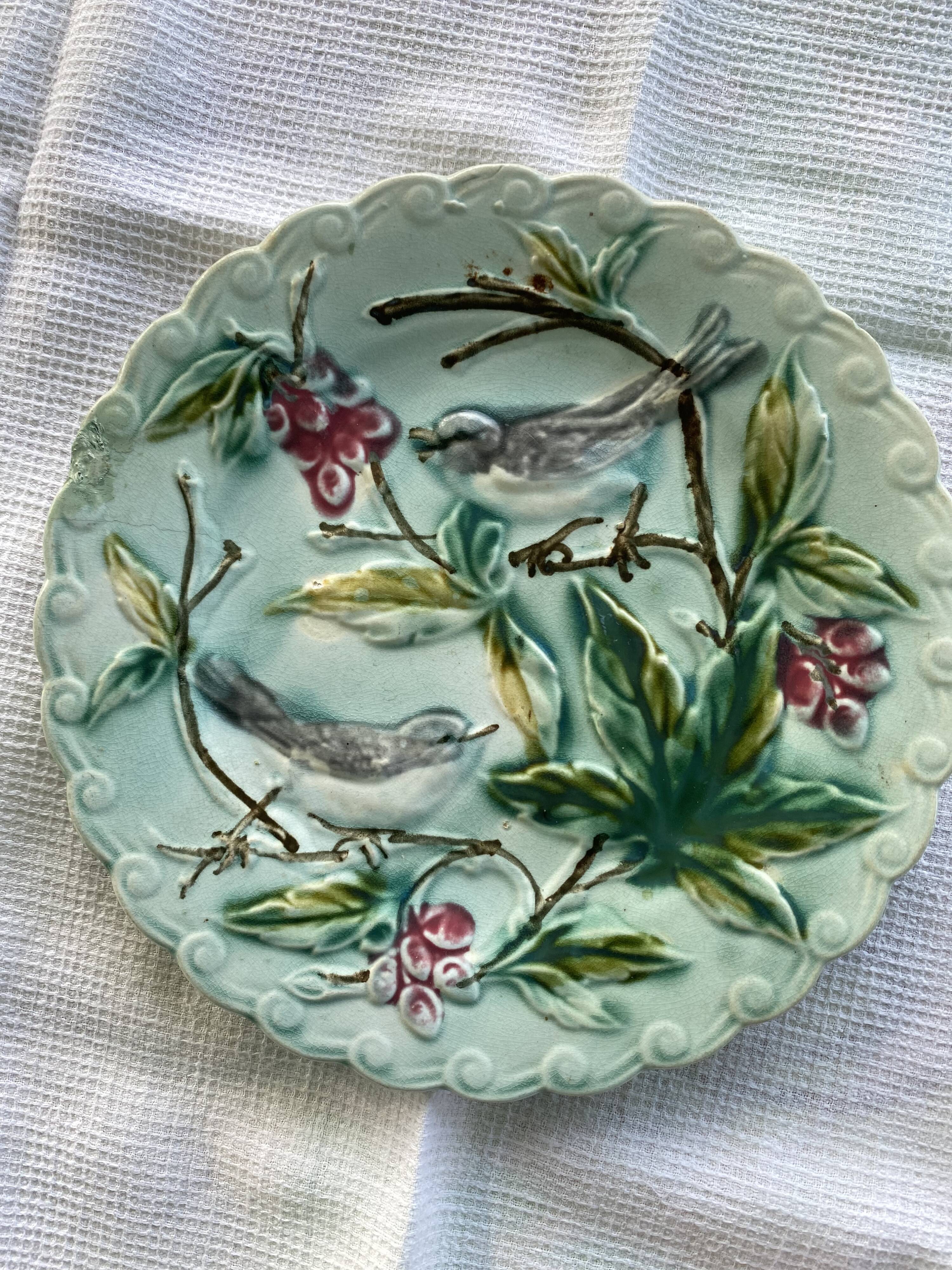 2 Chinese “bird” plates signed
