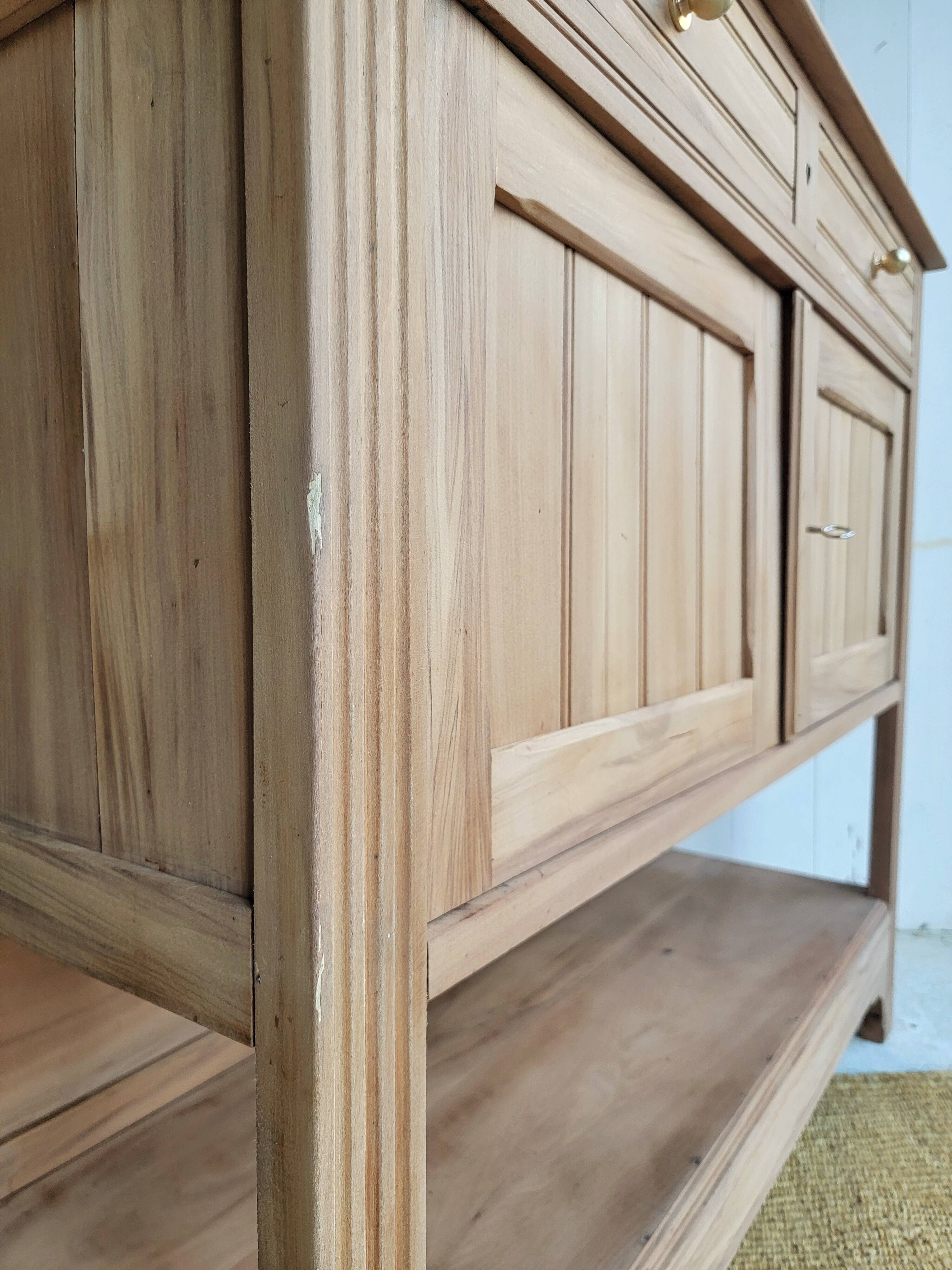 Antique wooden and marble buffet console