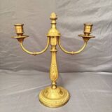 Antique Brass Gilded Candle Holder Chandelier Louis XVI Style