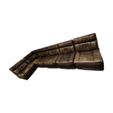 Vintage modular leather sofa by Rolf Benz 1970s