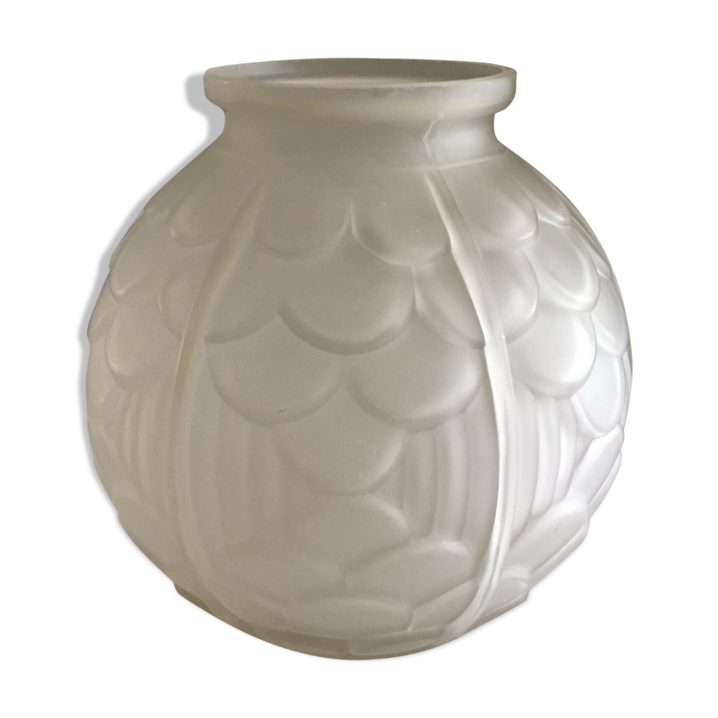 Art Deco frosted glass vase