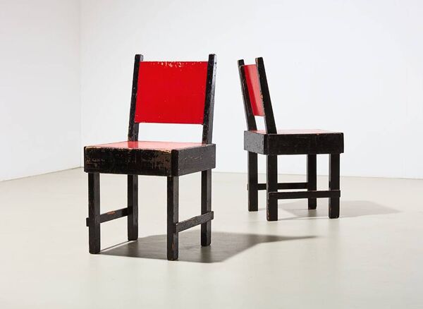 Rare paire de chaises de salle à manger modernistes des années 1930