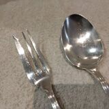 Silver-plated metal stew fork and spoon, Christofle silversmith, Albi